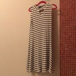 Black and white striped dress